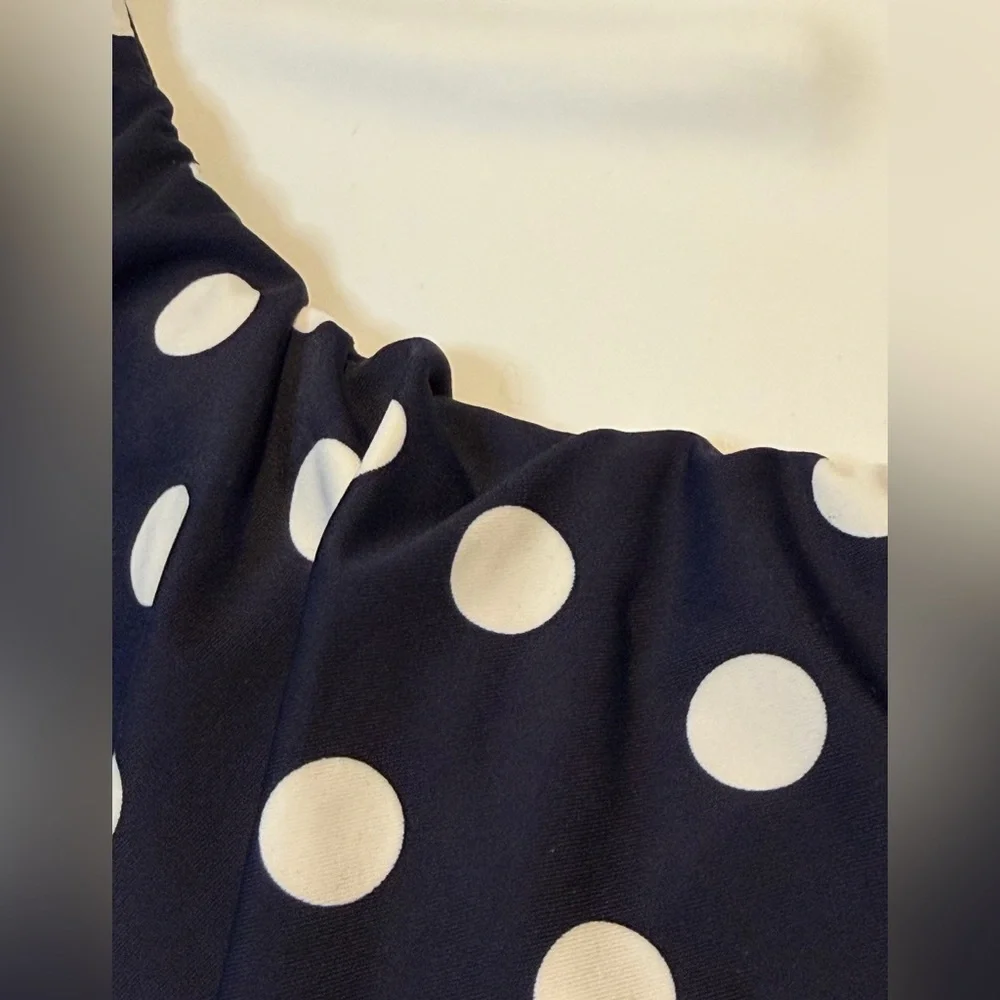 Unique Vintage Retro Bikini Set Navy Dot Gingham Ladybug New